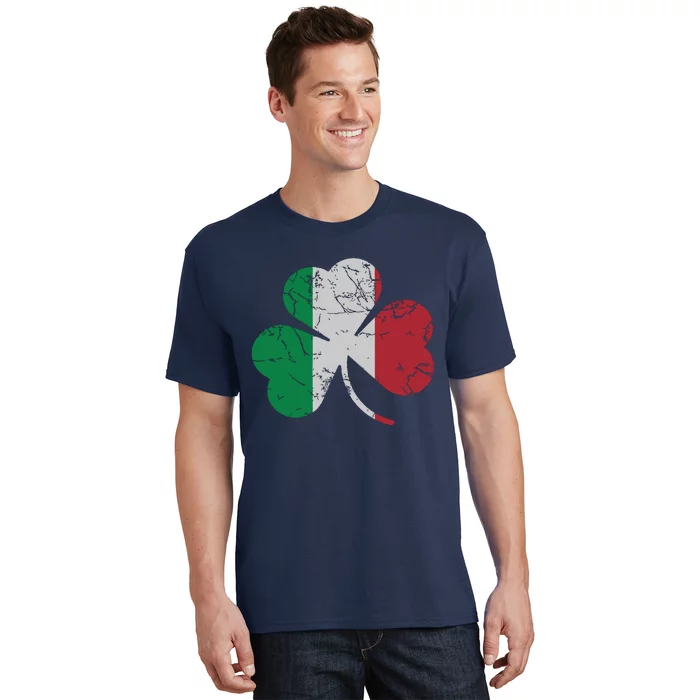 Irish Italian Flag Shamrock St Patricks Day Italy Men Women T-Shirt