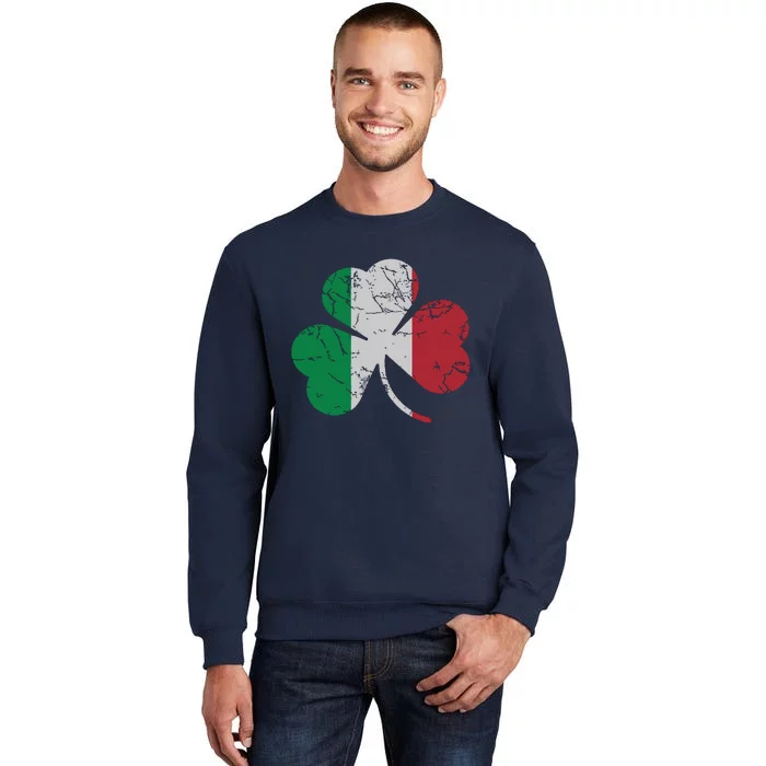 Irish Italian Flag Shamrock St Patricks Day Italy Men Women Tall Sweatshirt