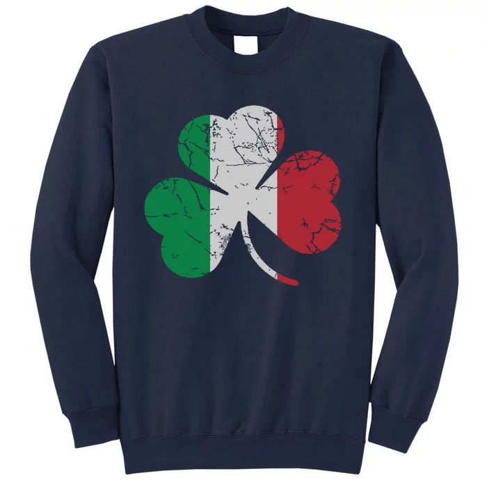 Irish Italian Flag Shamrock St Patricks Day Italy Men Women Tall Sweatshirt