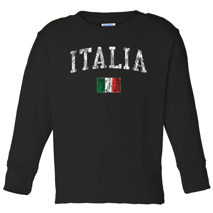 Italia Italian Flag Sports Toddler Long Sleeve Shirt