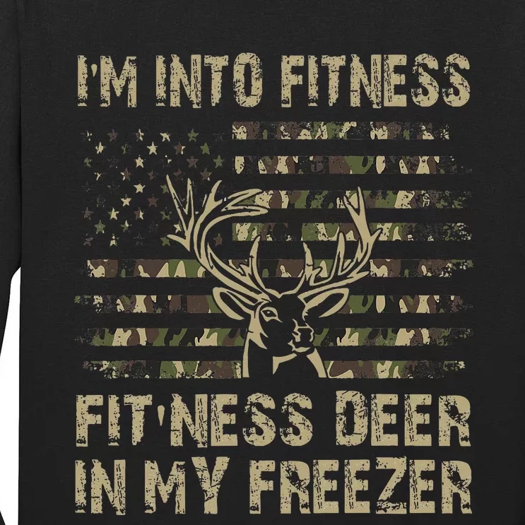 IM Into Fitness FitNess Deer In My Freezer Deer Hunting Tall Long Sleeve T-Shirt