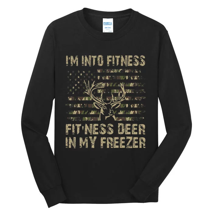 IM Into Fitness FitNess Deer In My Freezer Deer Hunting Tall Long Sleeve T-Shirt