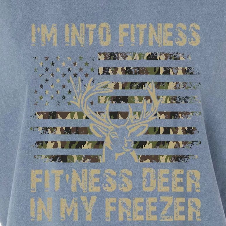 IM Into Fitness FitNess Deer In My Freezer Deer Hunting Garment-Dyed Women's Muscle Tee