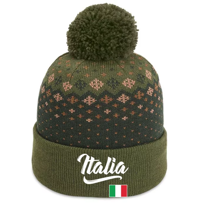 Italia Italian Flag Italy Italiano Heritage Men Women Kids The Baniff Cuffed Pom Beanie