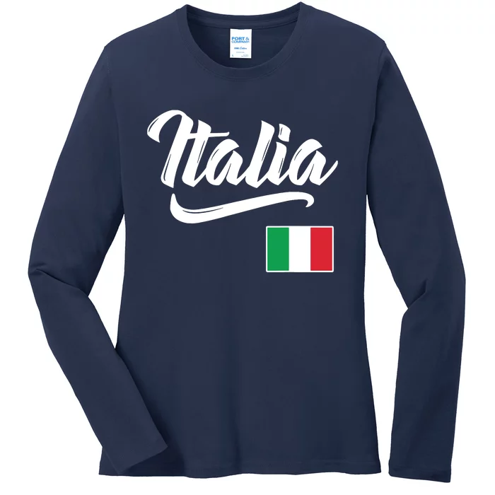 Italia Italian Flag Italy Italiano Heritage Men Women Kids Ladies Long Sleeve Shirt