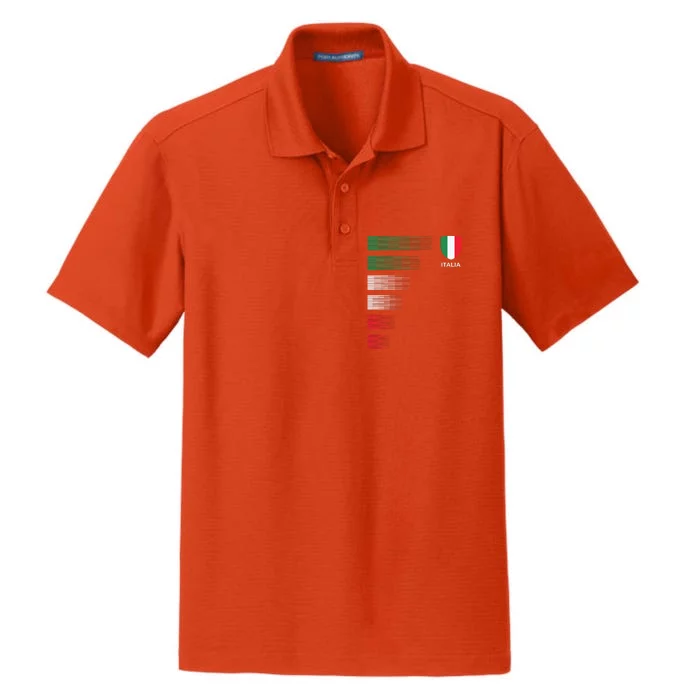 Italia Italy Flag Emblem Italian Pride Ancestry Heritage Dry Zone Grid Performance Polo