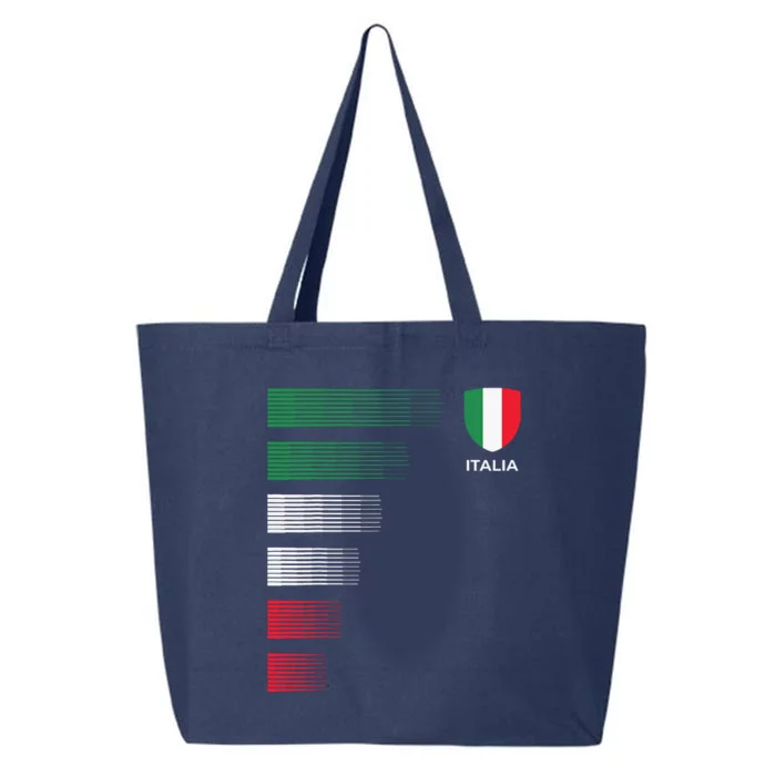 Italia Italy Flag Emblem Italian Pride Ancestry Heritage 25L Jumbo Tote