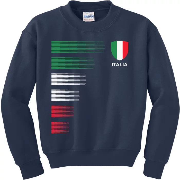 Italia Italy Flag Emblem Italian Pride Ancestry Heritage Kids Sweatshirt