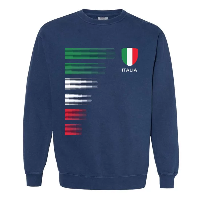 Italia Italy Flag Emblem Italian Pride Ancestry Heritage Garment-Dyed Sweatshirt