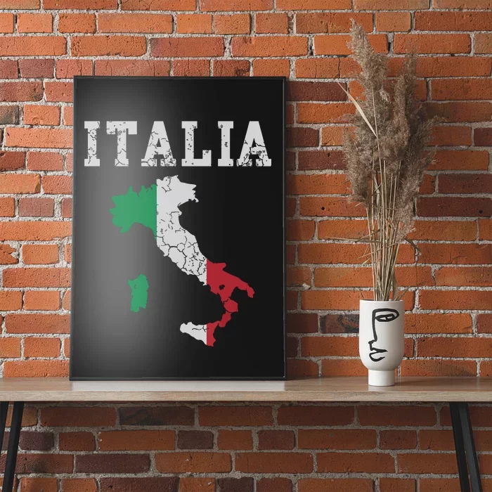 Italia Italy Flag Map Italian Italiano Family Poster