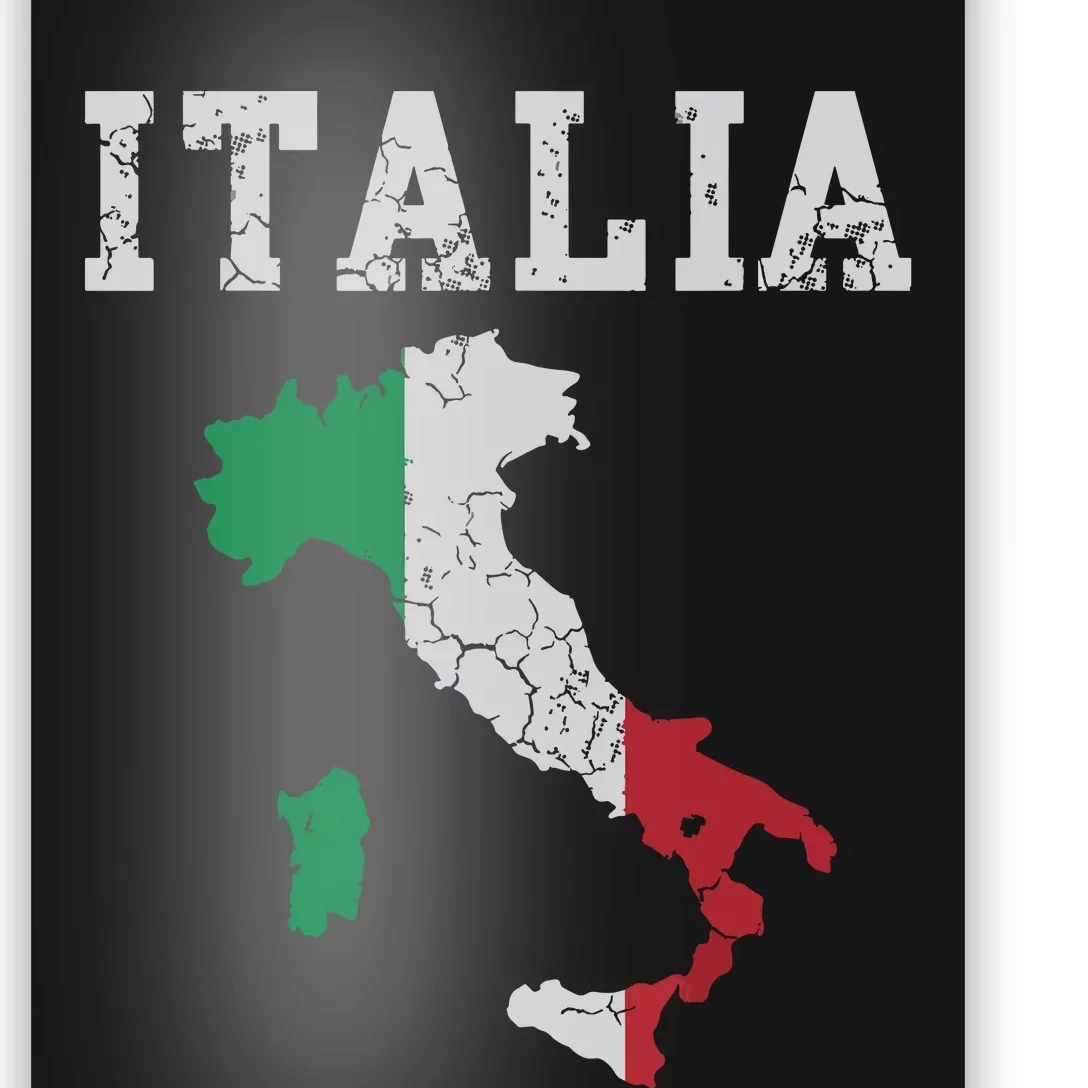 Italia Italy Flag Map Italian Italiano Family Poster