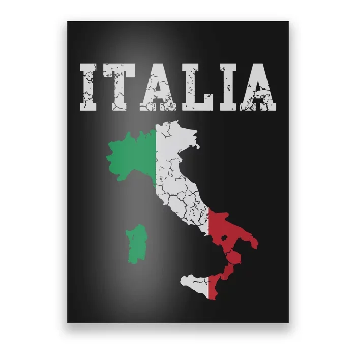 Italia Italy Flag Map Italian Italiano Family Poster