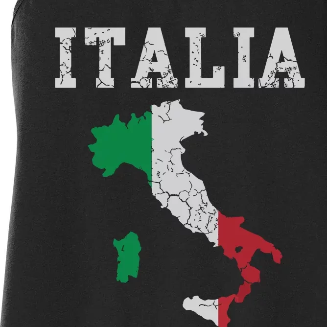 Italia Italy Flag Map Italian Italiano Family Women's Racerback Tank