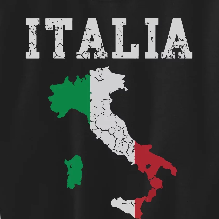 Italia Italy Flag Map Italian Italiano Family Kids Sweatshirt