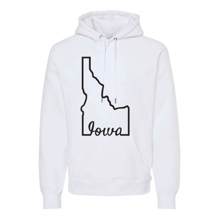 Idaho Iowa Funny Geography Mix Up Joke Idawa State Pride Premium Hoodie