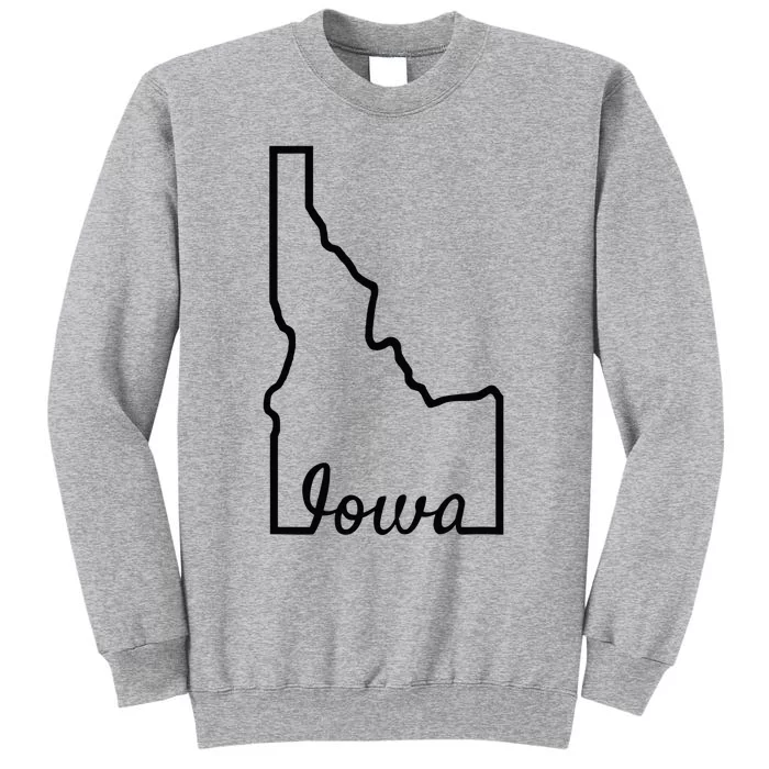 Idaho Iowa Funny Geography Mix Up Joke Idawa State Pride Tall Sweatshirt