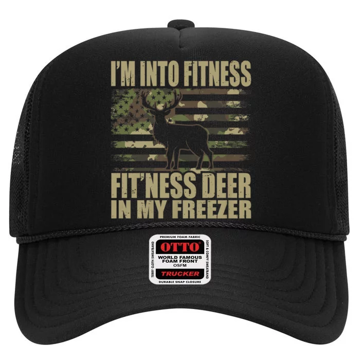 IM Into Fitness FitNess Deer In My Freezer Hunting Deer High Crown Mesh Trucker Hat