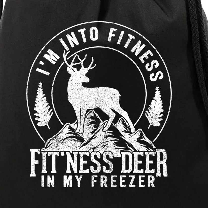 IM Into Fitness FitNess Deer In My Freezer Hunting Deer Drawstring Bag