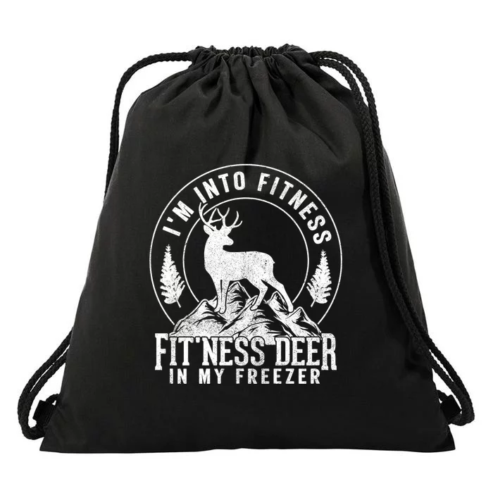 IM Into Fitness FitNess Deer In My Freezer Hunting Deer Drawstring Bag