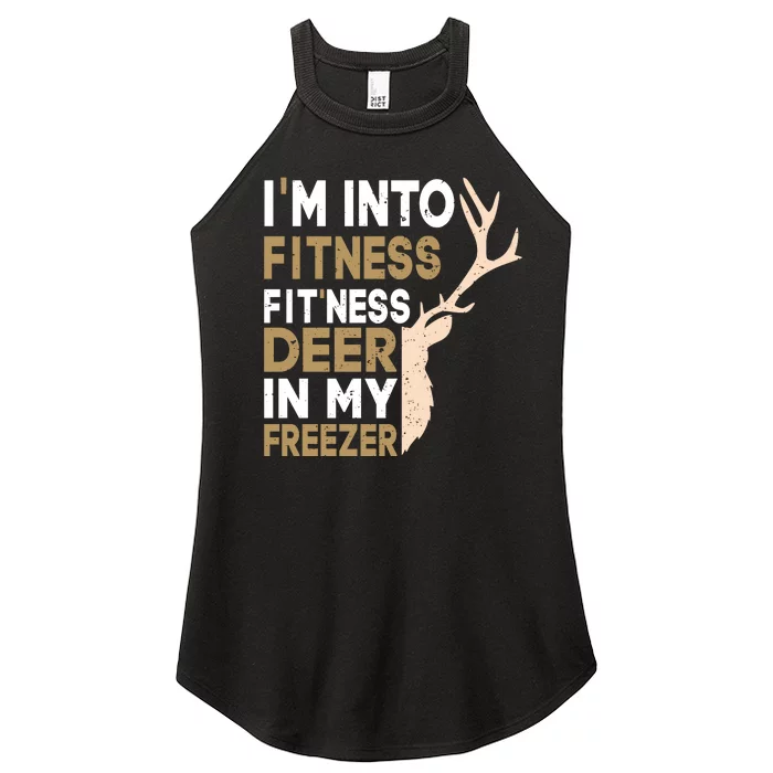 IM Into Fitness FitNess Deer In My Freezer Funny Hunter Women’s Perfect Tri Rocker Tank