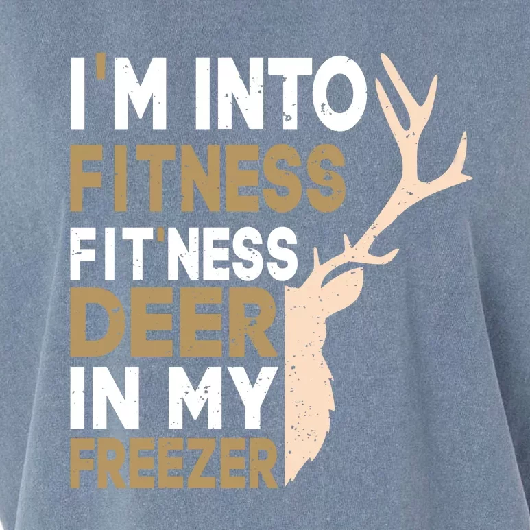 IM Into Fitness FitNess Deer In My Freezer Funny Hunter Garment-Dyed Women's Muscle Tee