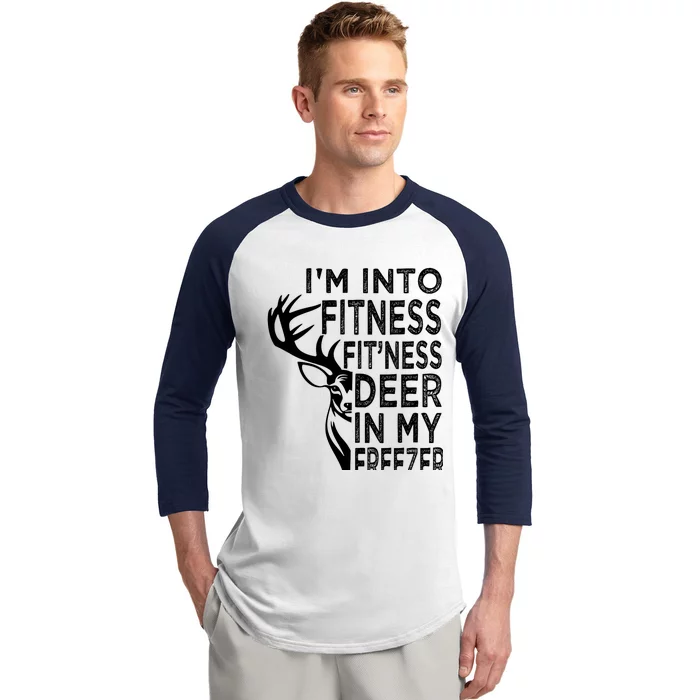 IM Into Fitness FitNess Deer In My Freezer Deer Baseball Sleeve Shirt