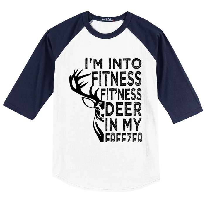 IM Into Fitness FitNess Deer In My Freezer Deer Baseball Sleeve Shirt