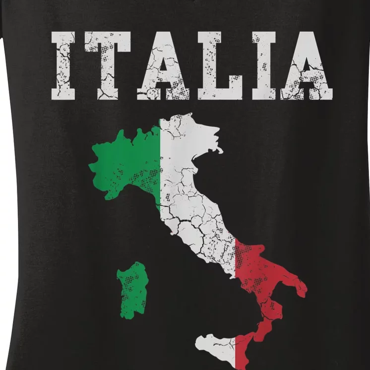 Italia Italy Flag Map Italian Italiano Family TShirt Women's V-Neck T-Shirt