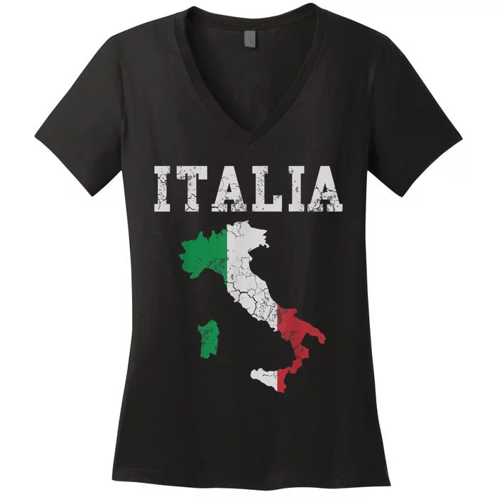 Italia Italy Flag Map Italian Italiano Family TShirt Women's V-Neck T-Shirt