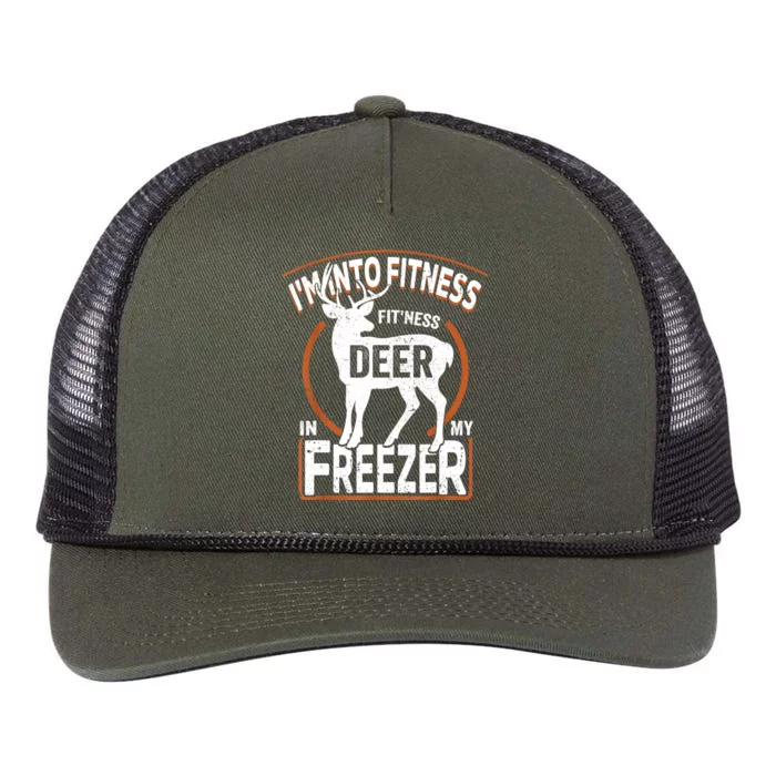 IM Into Fitness Deer Freezer Funny Dad Hunter Deer Hunting Retro Rope Trucker Hat Cap