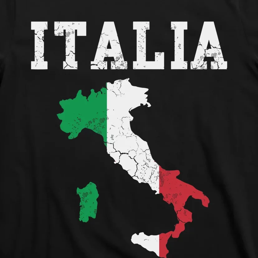 Italia Italy Flag Map Italian Italiano Family T-Shirt