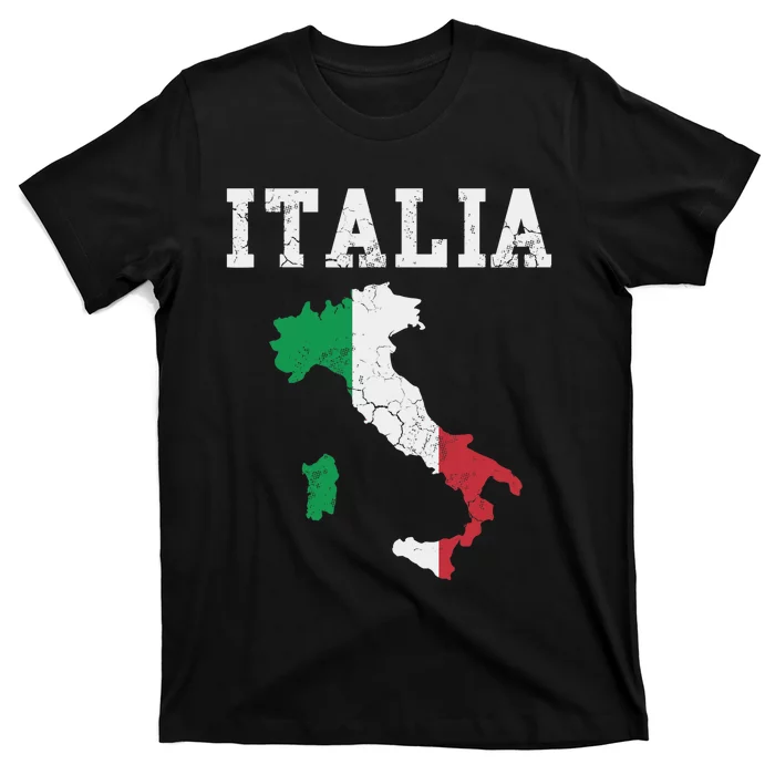 Italia Italy Flag Map Italian Italiano Family T-Shirt