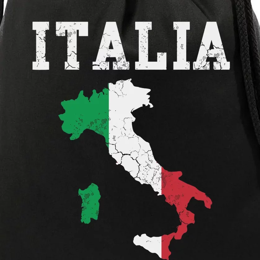 Italia Italy Flag Map Italian Italiano Family Drawstring Bag