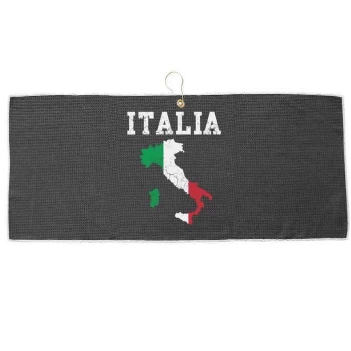 Italia Italy Flag Map Italian Italiano Family Large Microfiber Waffle Golf Towel