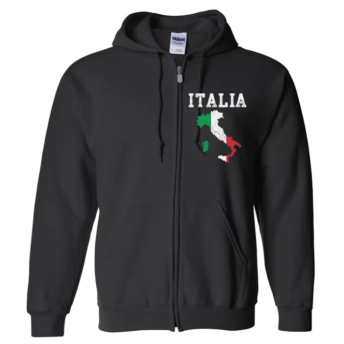 Italia Italy Flag Map Italian Italiano Family Full Zip Hoodie