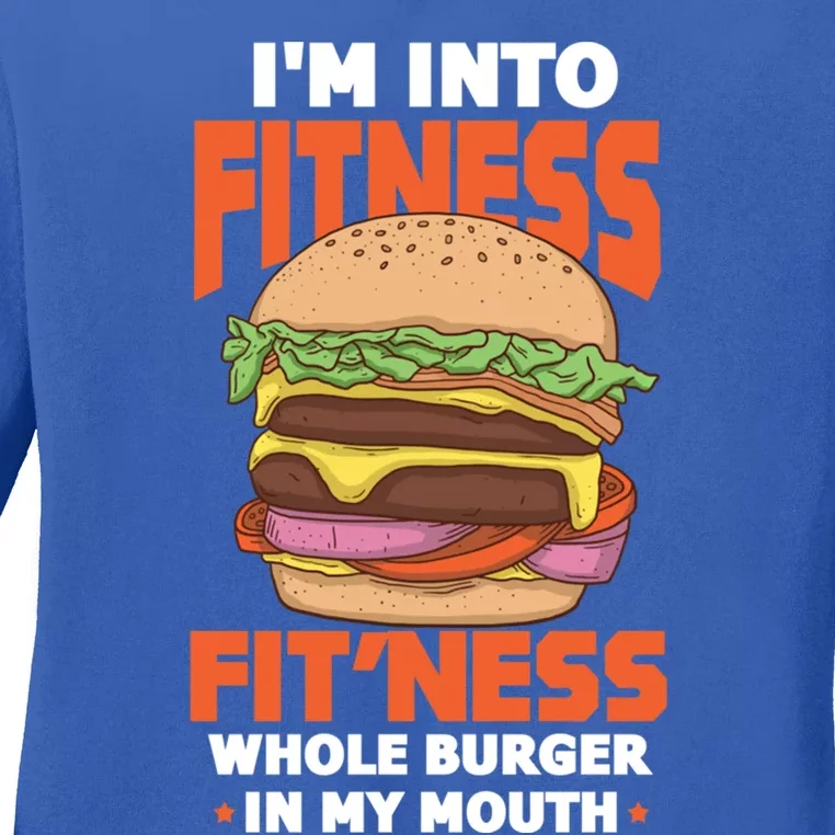 I'm Into Fitness Burger Hamburger Fast Food Foodie Gift Ladies Long Sleeve Shirt