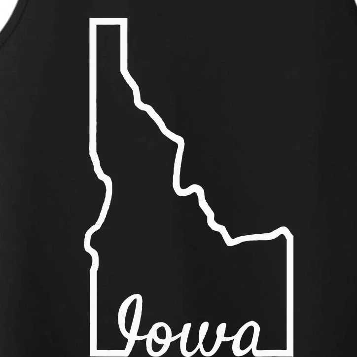 Idaho Iowa Funny Geography Mix Up Joke Idawa State Pride Performance Tank