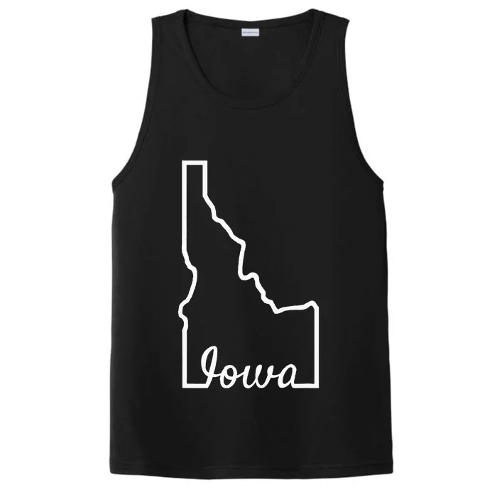 Idaho Iowa Funny Geography Mix Up Joke Idawa State Pride Performance Tank