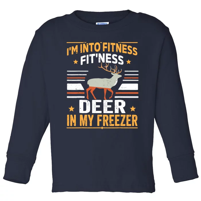 IM Into Fitness Deer Freezer Funny Dad Hunter Deer Hunting Toddler Long Sleeve Shirt