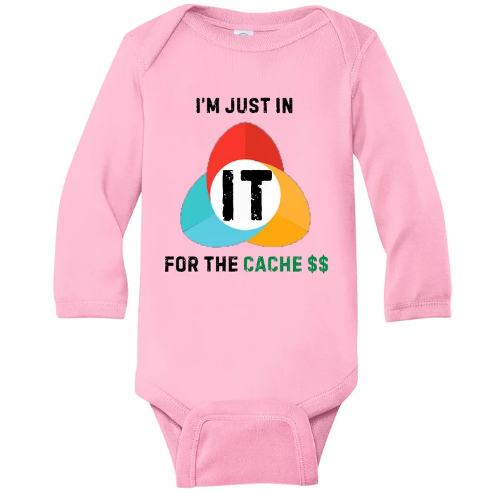 In It For The Cache$$ Baby Long Sleeve Bodysuit