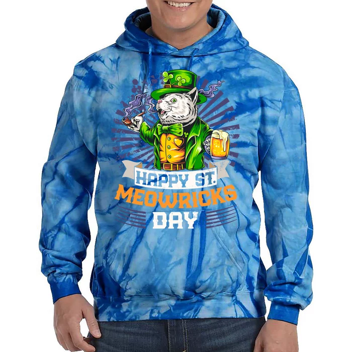 Irish Ing Funny St Patricks Day Cat Costume Funny Gift Tie Dye Hoodie