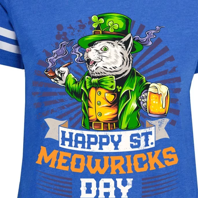 Irish Ing Funny St Patricks Day Cat Costume Funny Gift Enza Ladies Jersey Football T-Shirt