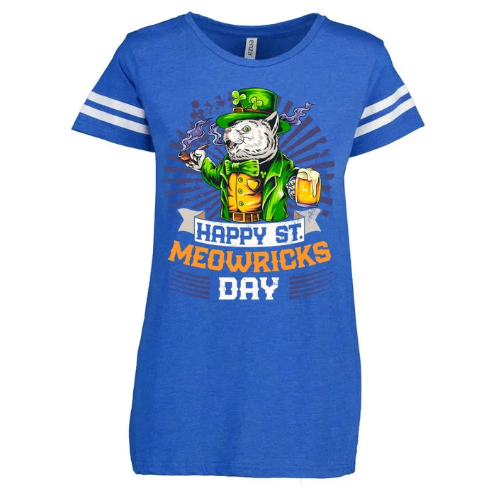 Irish Ing Funny St Patricks Day Cat Costume Funny Gift Enza Ladies Jersey Football T-Shirt