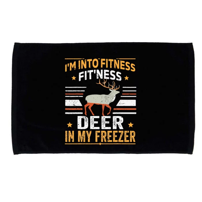 I'm Into Fitness Deer Freezer funny dad hunter deer hunting Microfiber Hand Towel