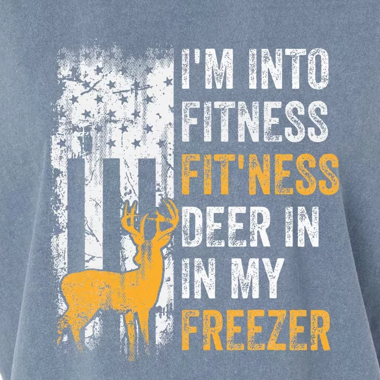 I'm Into Fitness Deer Freezer Funny Hunting Deer Hunter Garment-Dyed Women's Muscle Tee