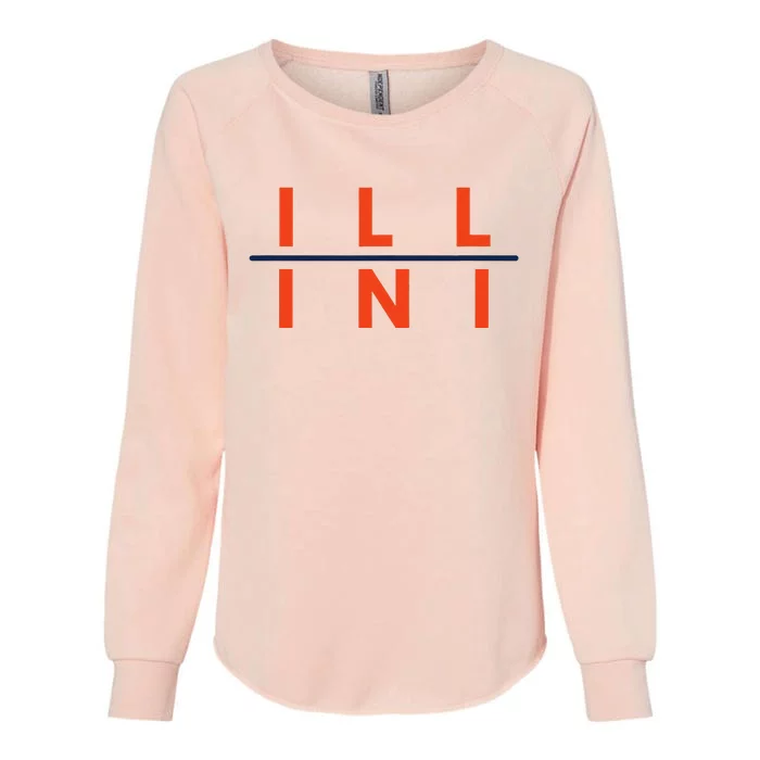 Illinois IL Fans Womens California Wash Sweatshirt