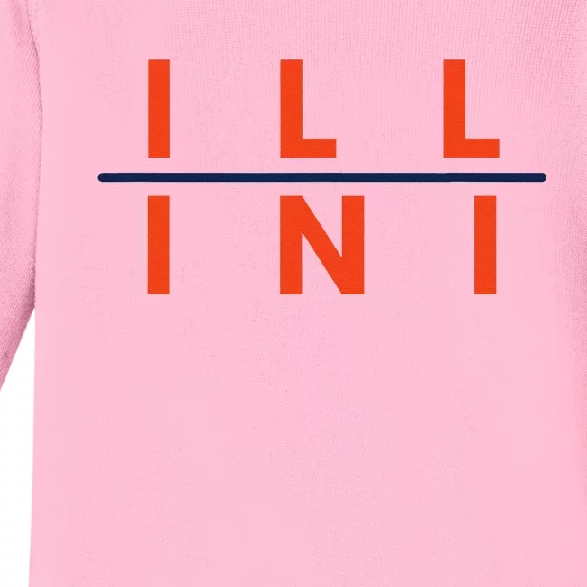 Illinois IL Fans Baby Long Sleeve Bodysuit