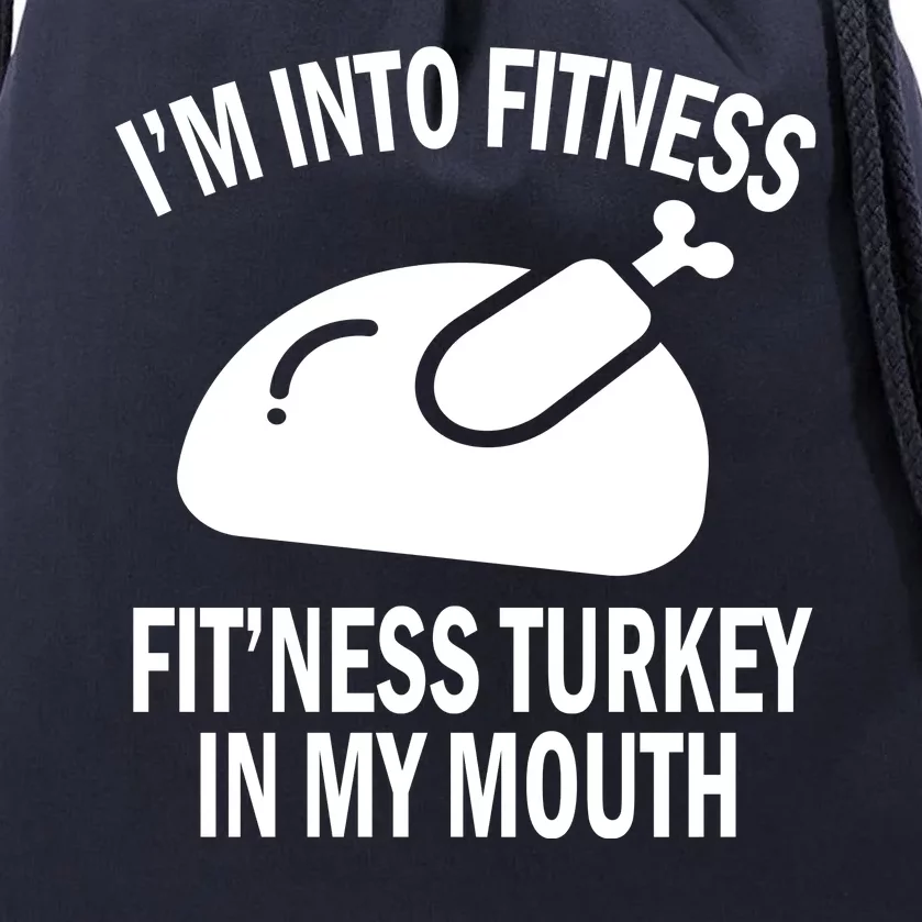 IM Into Fitness Funny Turkey Holiday Drawstring Bag