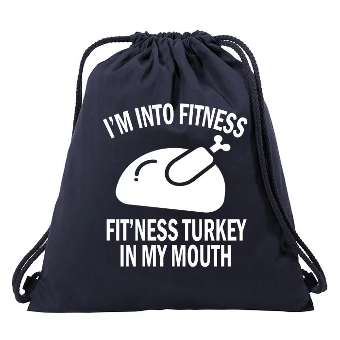 IM Into Fitness Funny Turkey Holiday Drawstring Bag