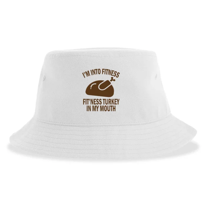 IM Into Fitness Funny Turkey Holiday Sustainable Bucket Hat